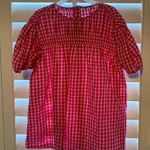 Bella Bliss Pink Checkered Kids Blouse